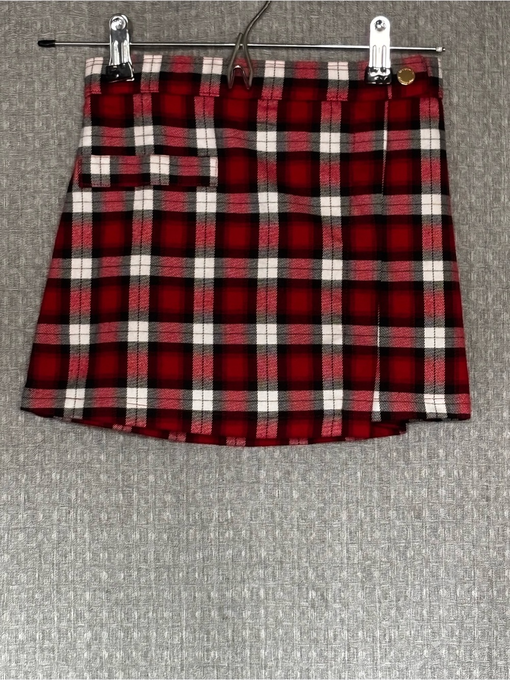 Abercrombie & Fitch Girls Plaid Mini Skirt Size 7/8 Red Black
